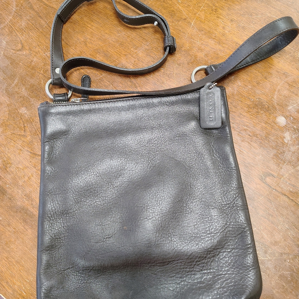 Coach Black Leather Crossbody with Hangtag